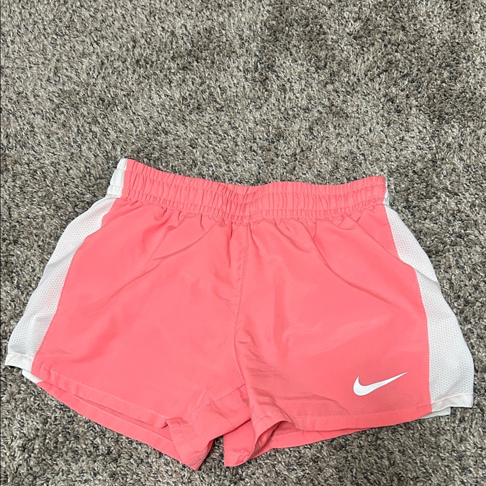 Nike Girl’s Coral and White Athletic Shorts